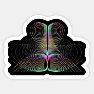 Rainbow linear art geometric Sticker